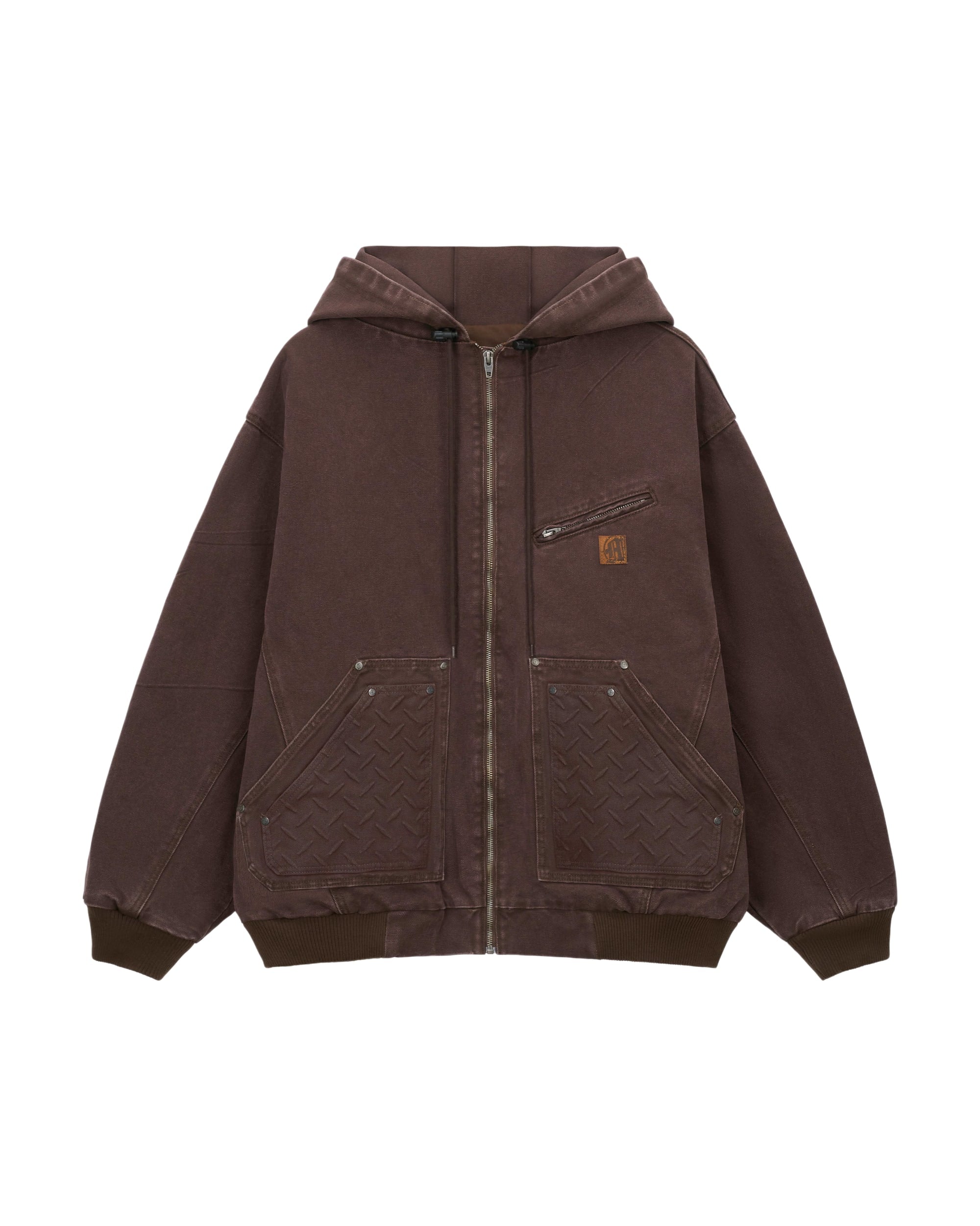 STEEL EMBOSSED CANVAS HOODED JACKET